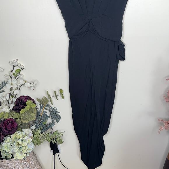 L*SPACE Prism Tie Button Front Maxi Dress Black Sz S $198 {Q17} - Picture 8 of 9